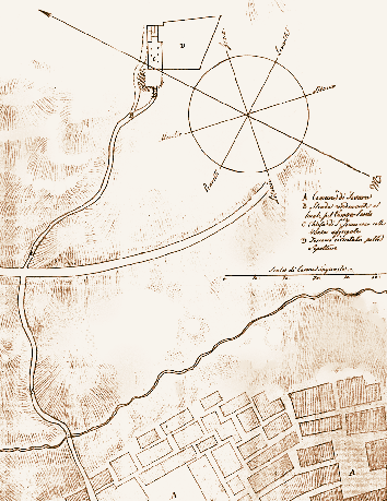 Antica carta riguardante la zona della collina S. Francesco fino al Conzo.